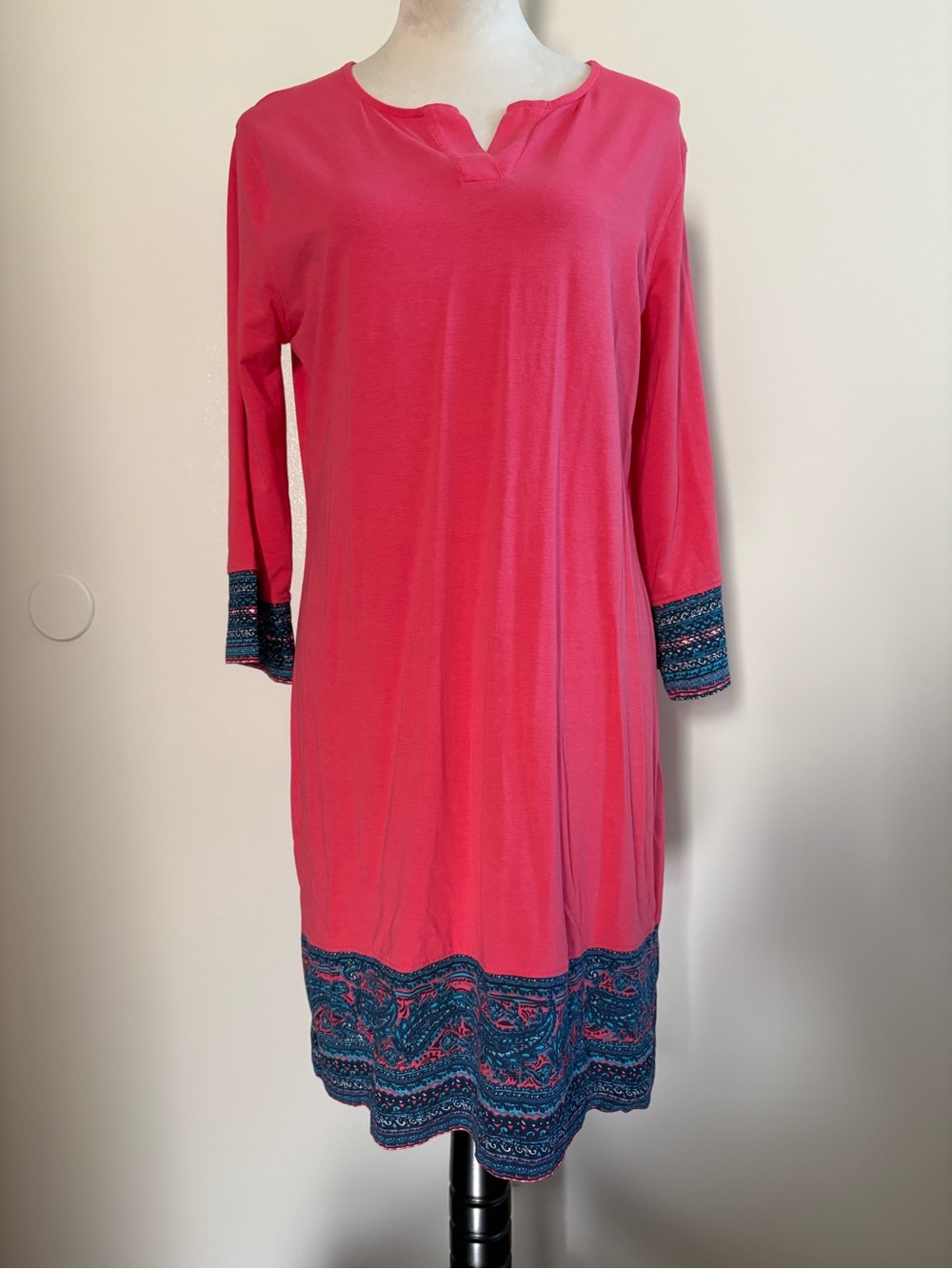 Coolibar Oceanside Tunic Dress Bouquet Fuchsia Built-In Sun Protection Medium